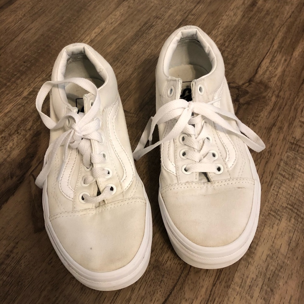 White Old Skool style vans